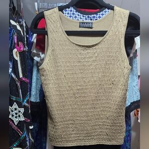 RARE Siena Studio Metallic Gold Tank Top